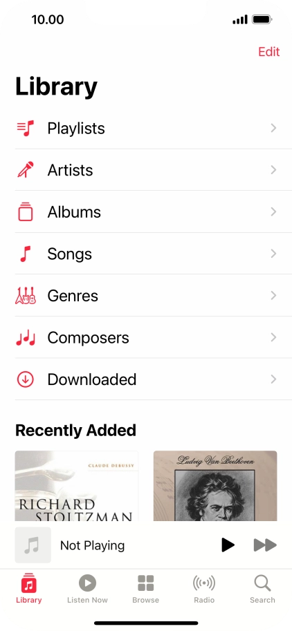 Press Playlists.