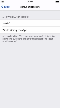 Press the required setting to turn the function on or off.