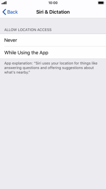 Press the required setting to turn the function on or off.