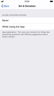Press the required setting to turn the function on or off.