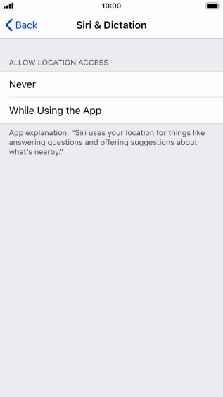 Press the required setting to turn the function on or off.