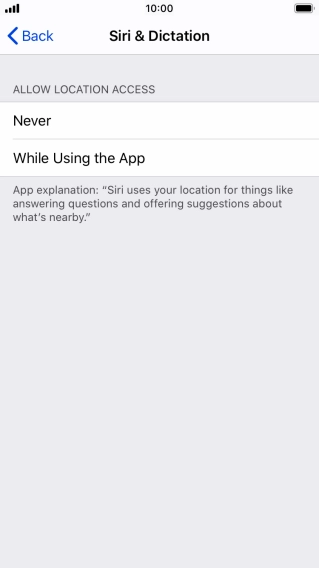 Press the required setting to turn the function on or off.