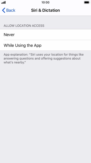 Press the required setting to turn the function on or off.