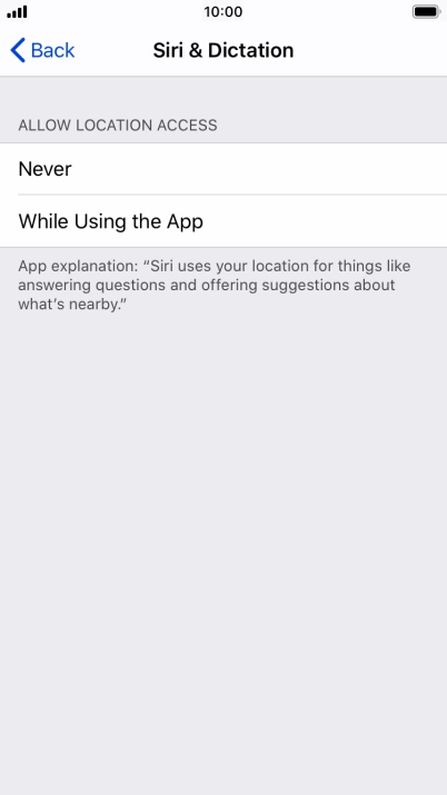 Press the required setting to turn the function on or off.