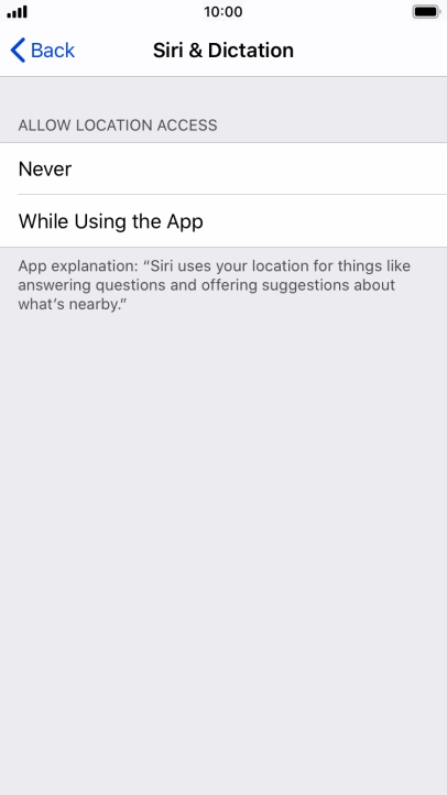 Press the required setting to turn the function on or off.
