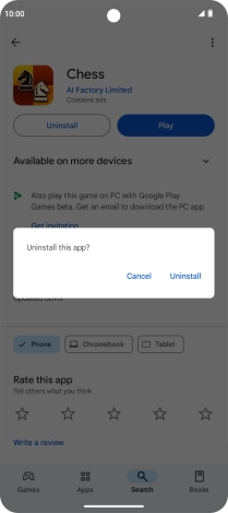 Press Uninstall. Press Uninstall.