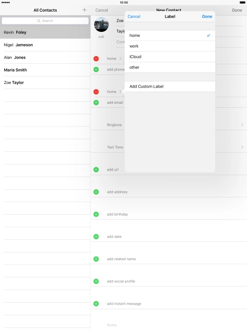 Press the required email type.