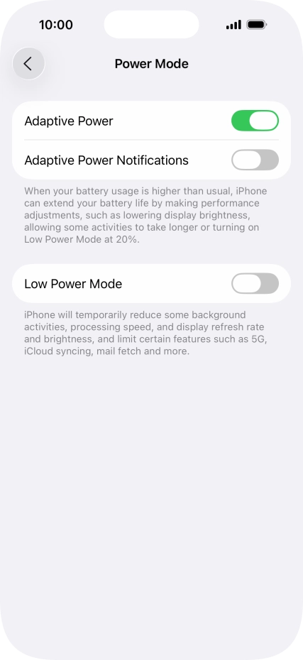 Press the indicator next to 