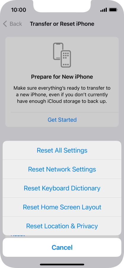 Press Reset All Settings.