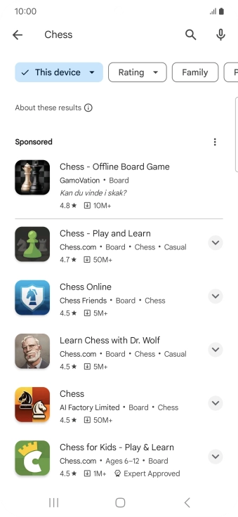 Press the required app. Press the required app.