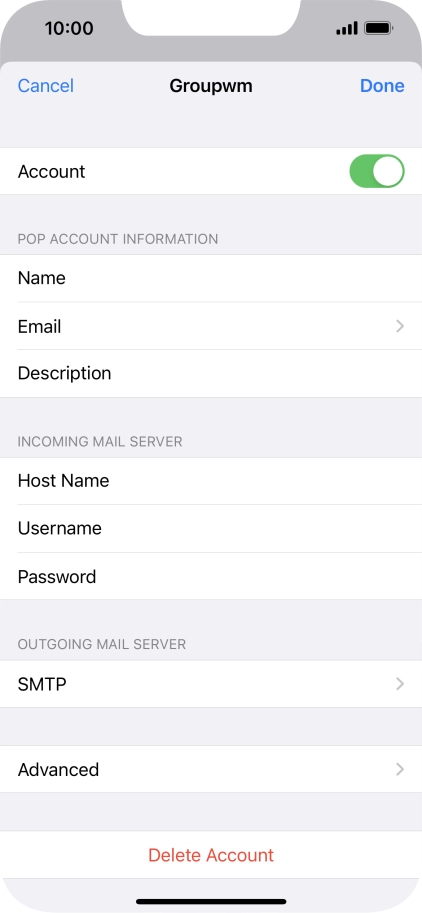 Press SMTP.