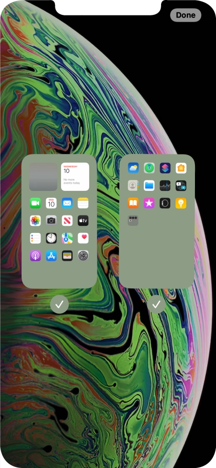 Press the fields below the required home screens to select or deselect them. Press the fields below the required home screens to select or deselect them.
