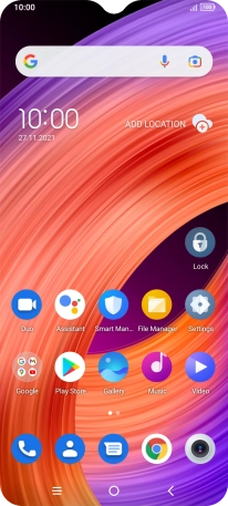 Slide your finger upwards on the screen. Slide your finger upwards on the screen.
