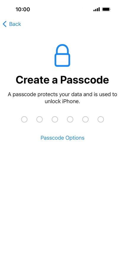 Press Passcode Options.