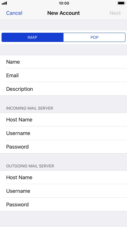 Press IMAP.