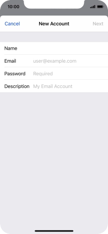 Press Email and key in your email address.