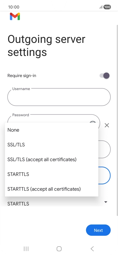 Press SSL/TLS.