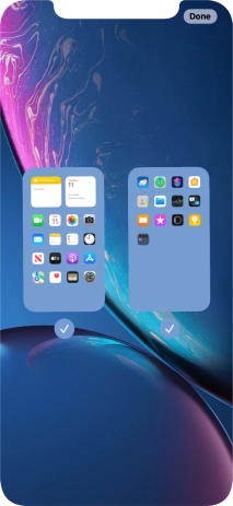 Press the fields below the required home screens to select or deselect them. Press the fields below the required home screens to select or deselect them.