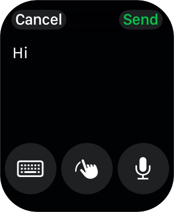 Press the microphone icon and record the message. Press the microphone icon and record the message.