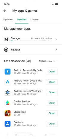 Press the required app. Press the required app.