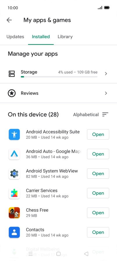 Press the required app. Press the required app.
