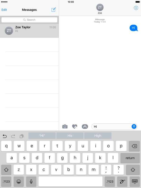 Press the sticker icon and follow the instructions on the screen to add a sticker to your iMessage.