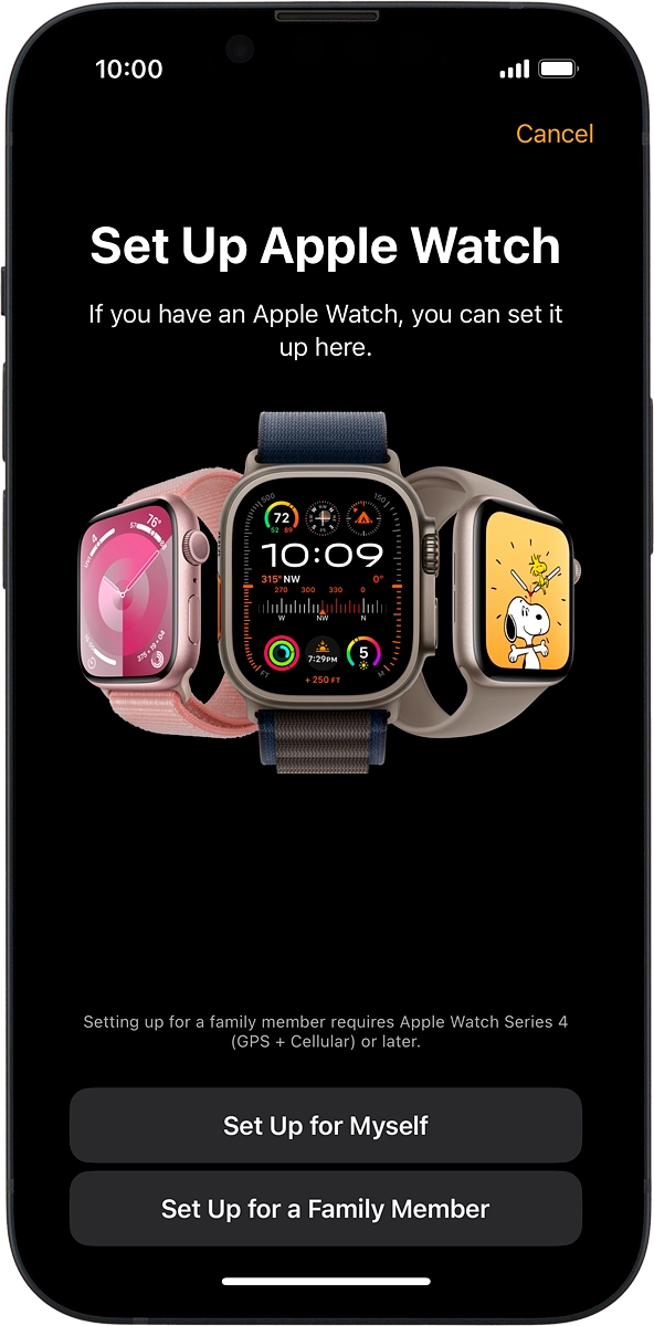 On your phone: When this screen is displayed, your Apple Watch is connected to your phone.