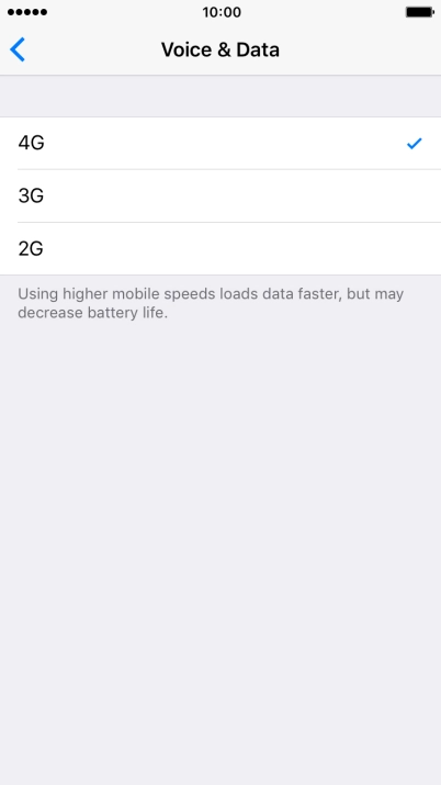 Press the required network mode. Press the required network mode.