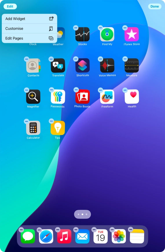 Press Add Widget.