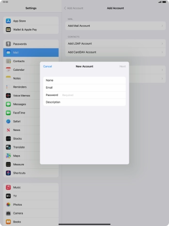 Press Password and key in the password for your email account. Press Password and key in the password for your email account.