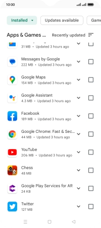 Press the required app. Press the required app.