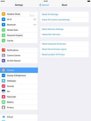 Press Reset All Settings. Press Reset All Settings.