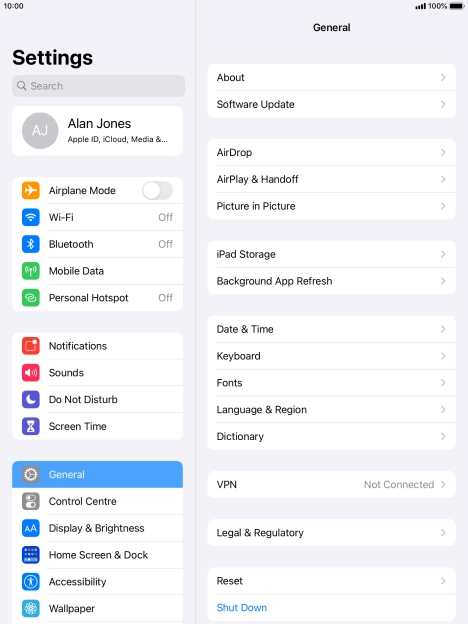 Press Display & Brightness.