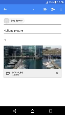 Press the send icon when you've finished your email message.