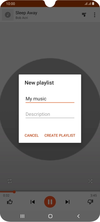 Key in a name for the playlist and press CREATE PLAYLIST. Key in a name for the playlist and press CREATE PLAYLIST.