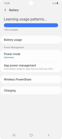 Press Power mode.