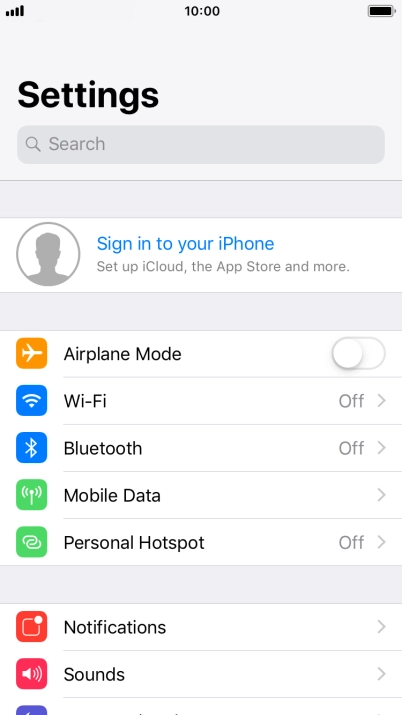 Press Sign in to your iPhone.