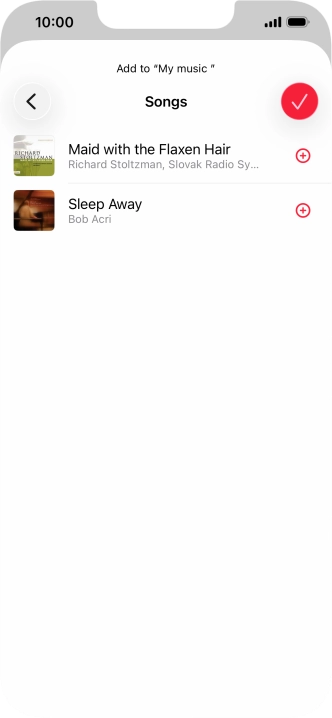 Go to the required category and press the add icon next to the required audio file. Go to the required category and press the add icon next to the required audio file.