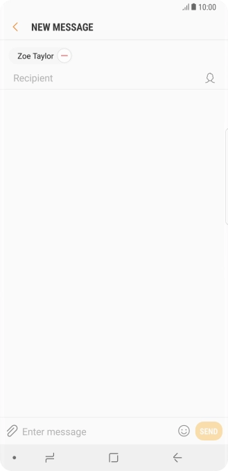 Press the text input field and write the text for your text message. Press the text input field and write the text for your text message.