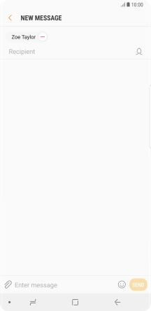 Press the text input field and write the text for your text message. Press the text input field and write the text for your text message.