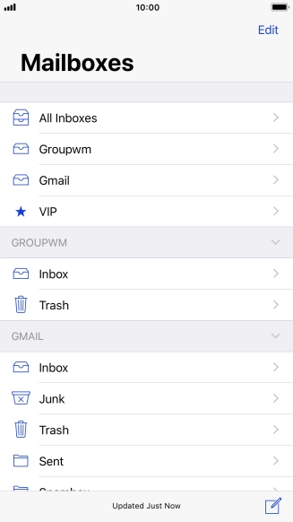 Press the required email account.