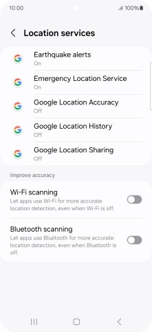 Press Google Location Accuracy.
