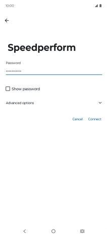 Key in the password for the Wi-Fi network and press Connect.