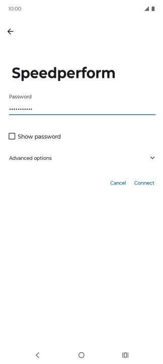 Key in the password for the Wi-Fi network and press Connect.