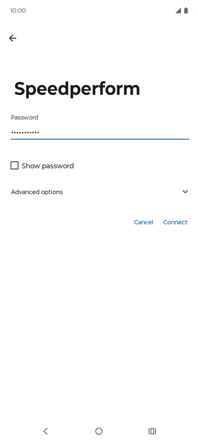 Key in the password for the Wi-Fi network and press Connect.