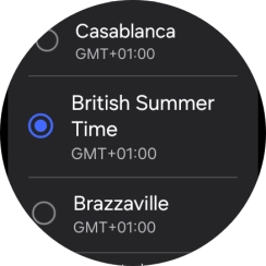 Press the required time zone. Press the required time zone.
