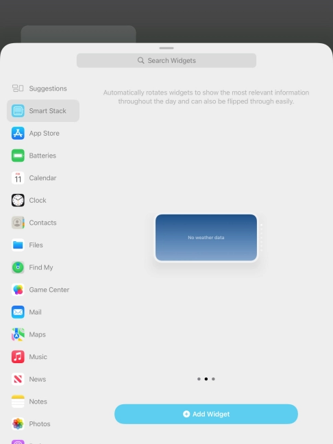 Slide your finger right or left on the screen to select the required widget size. Slide your finger right or left on the screen to select the required widget size.