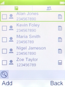 Highlight the required contact. Highlight the required contact.