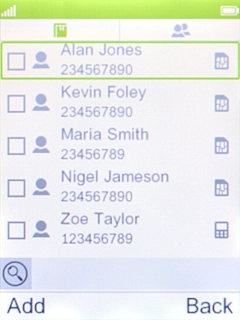 Highlight the required contact. Highlight the required contact.