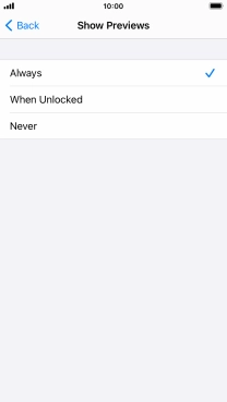 To select notification preview on the lock screen, press Always. To select notification preview on the lock screen, press Always.